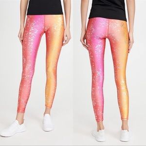 Terez sunrise silver haze foil balaya leggings/XS brand new